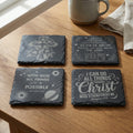 The Sanctuary Collection | Scripture & Faith Slate Coaster Set