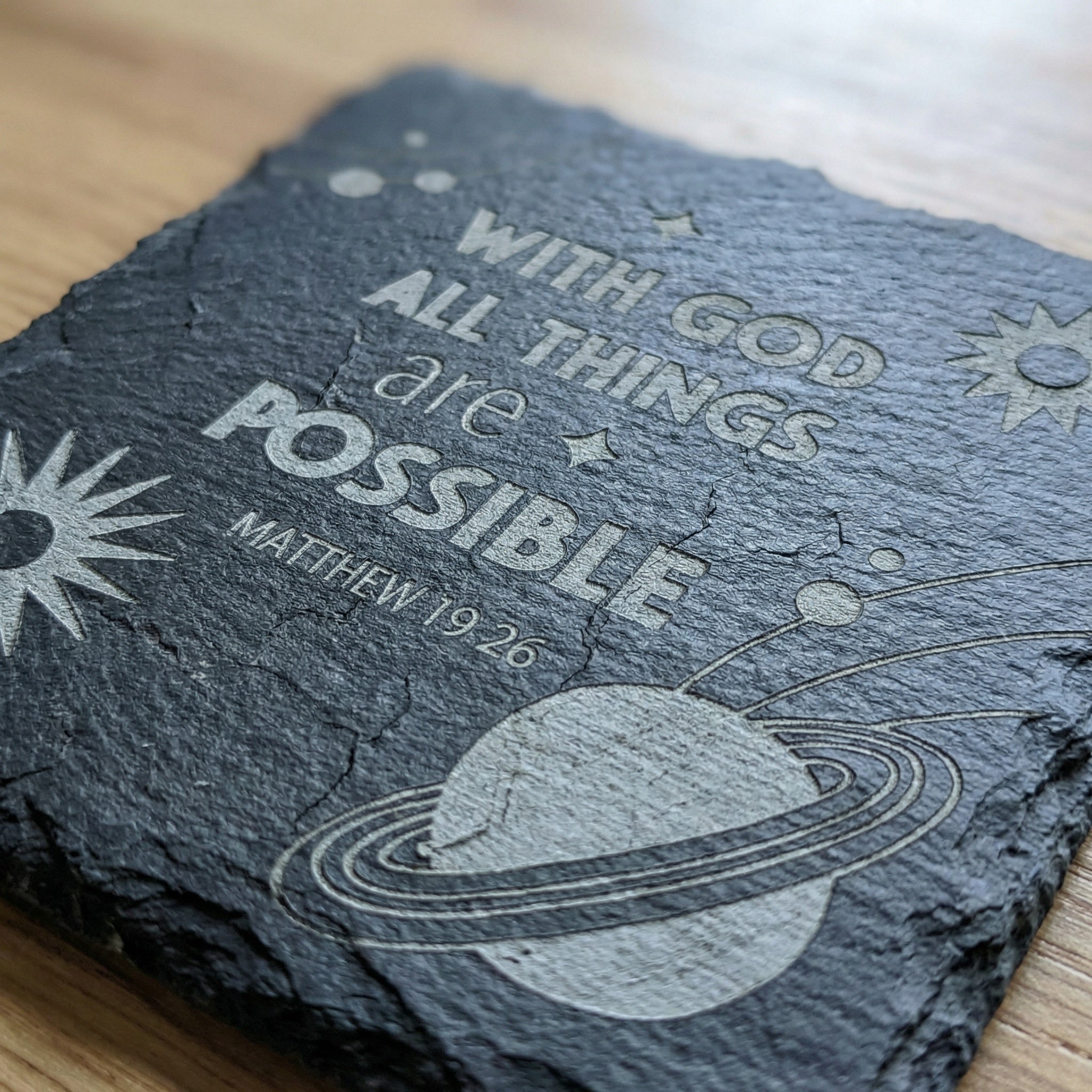 The Sanctuary Collection | Scripture & Faith Slate Coaster Set