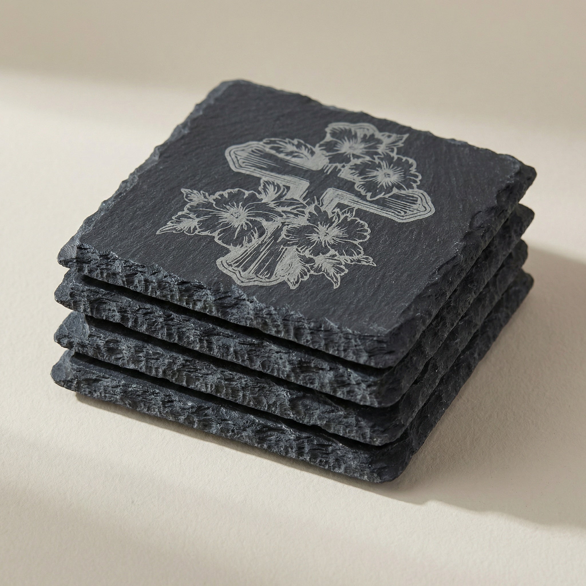 The Sanctuary Collection | Scripture & Faith Slate Coaster Set