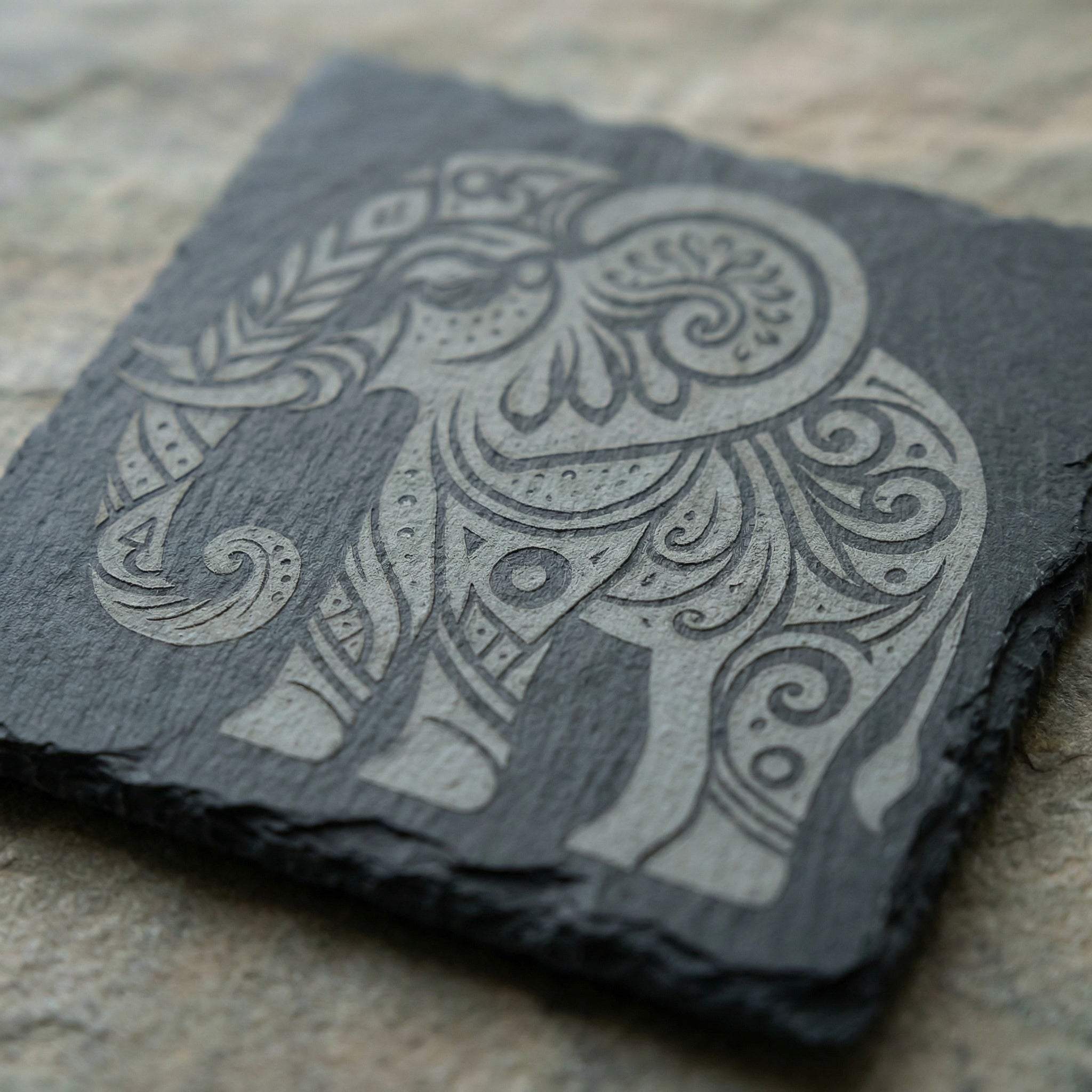 The Totem Collection | Tribal Wildlife Slate Coaster Set