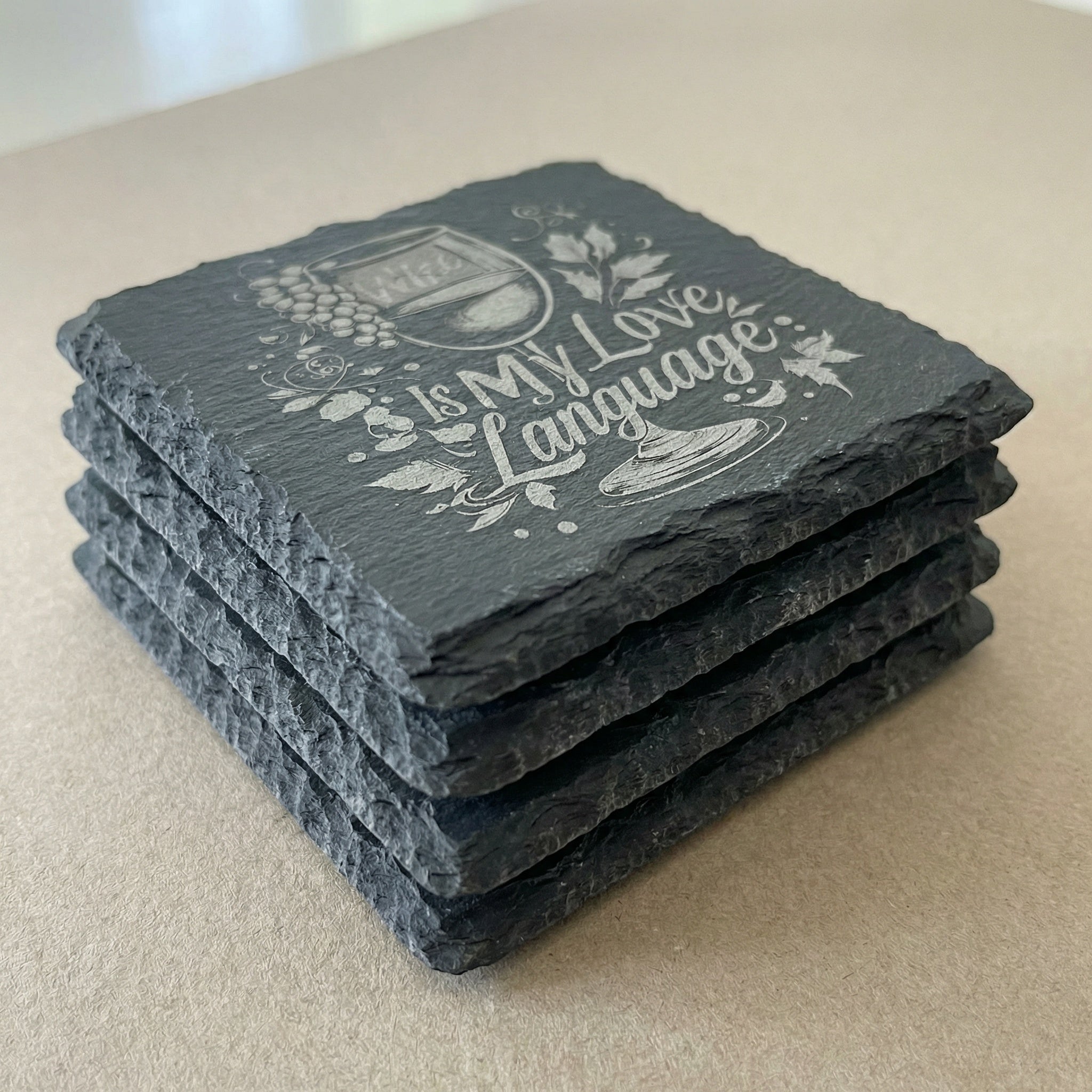 The Candid Collection | Witty Statement Slate Coaster Set